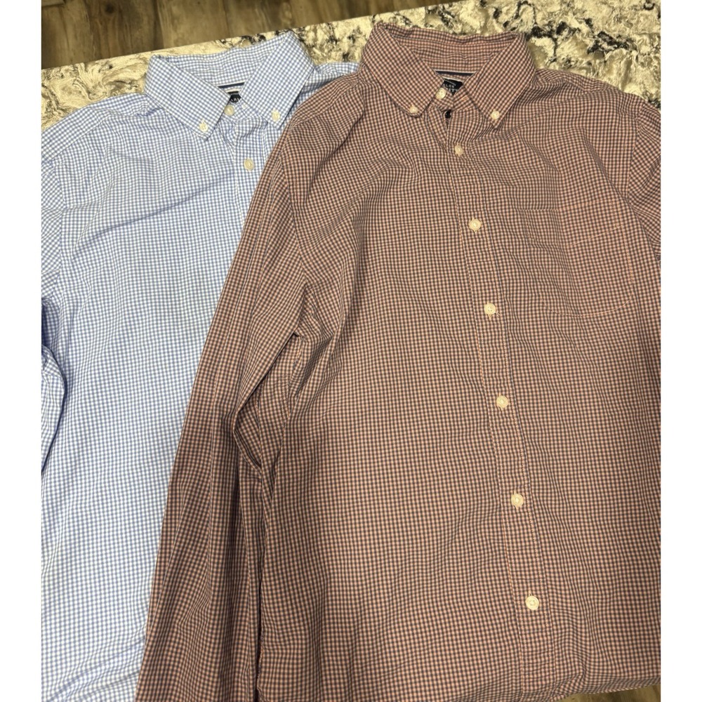 Lot 2 Charles Tyrwhitt Shirts Men No Iron Slim Fit Long Sleeve 100% Cotton Med